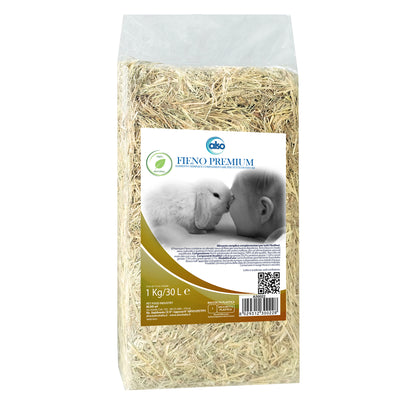 Fieno essiccato naturalmente premium per roditori, 1 kg, selezionato da montagna