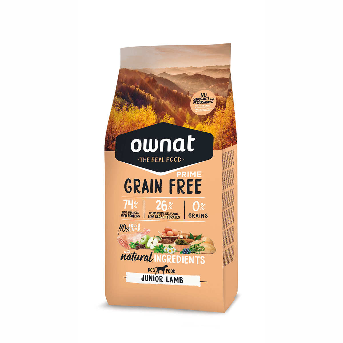 OWNAT Grain Free Prime Junior Lamb con agnello per cuccioli e cani giovani