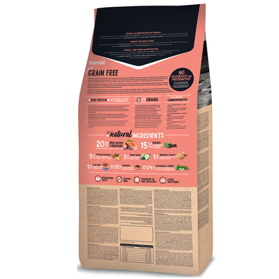 Ownat Grain Free Just Adult Salmon Seafood 3 kg alimento secco senza cereali per cani adulti