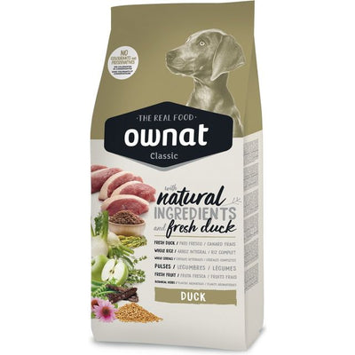 Mangime secco OWNAT Classic Duck per cani adulti con anatra fresca e ingredienti naturali