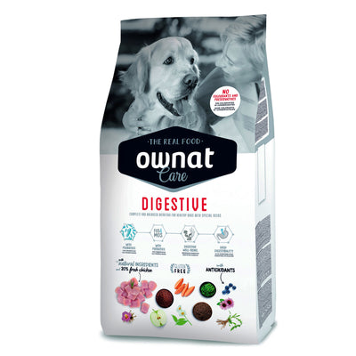 Mangime secco per cani con intestino sensibile Ownat Care Digestive con pollo e salmone