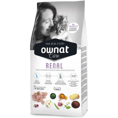 Mangime secco OWNAT CARE RENAL per gatti adulti con supporto renale, confezione da 1,5 kg