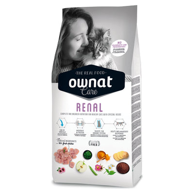 Mangime secco OWNAT CARE RENAL per gatti adulti con supporto renale, confezione da 1,5 kg
