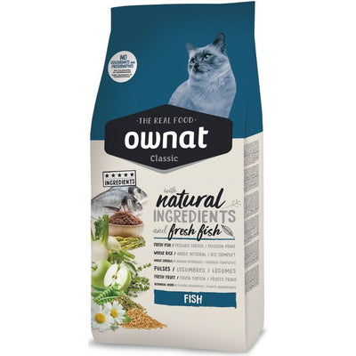 Mangime completo per gatti adulti Ownat Classic Fish con pesce fresco e Omega 3
