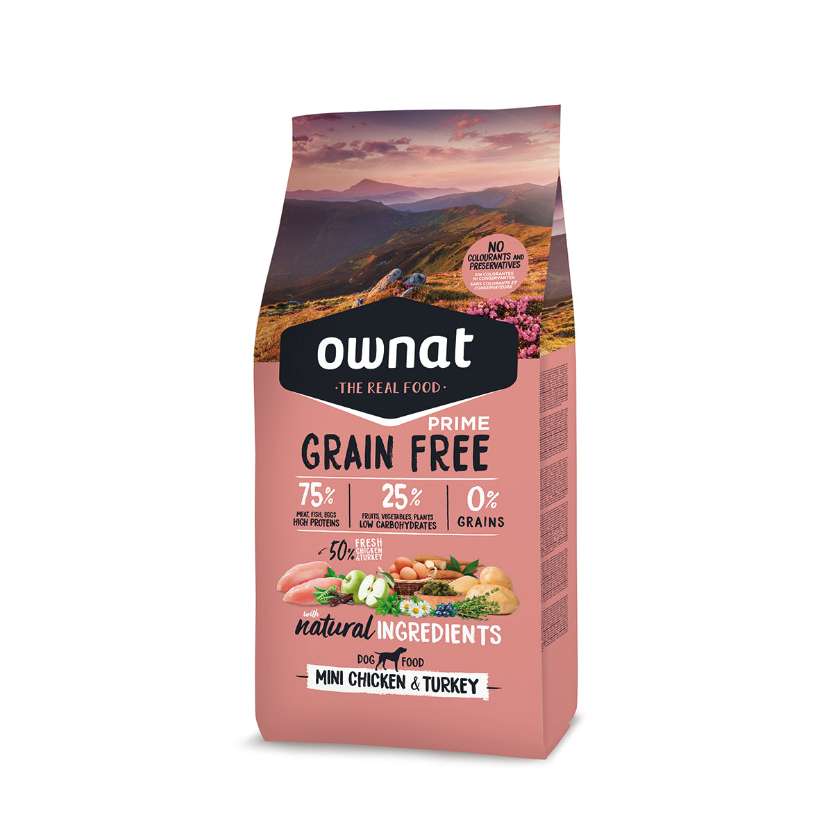 Ownat Grain Free Prime Mini Adult Pollo e Tacchino per cani adulti di piccola taglia