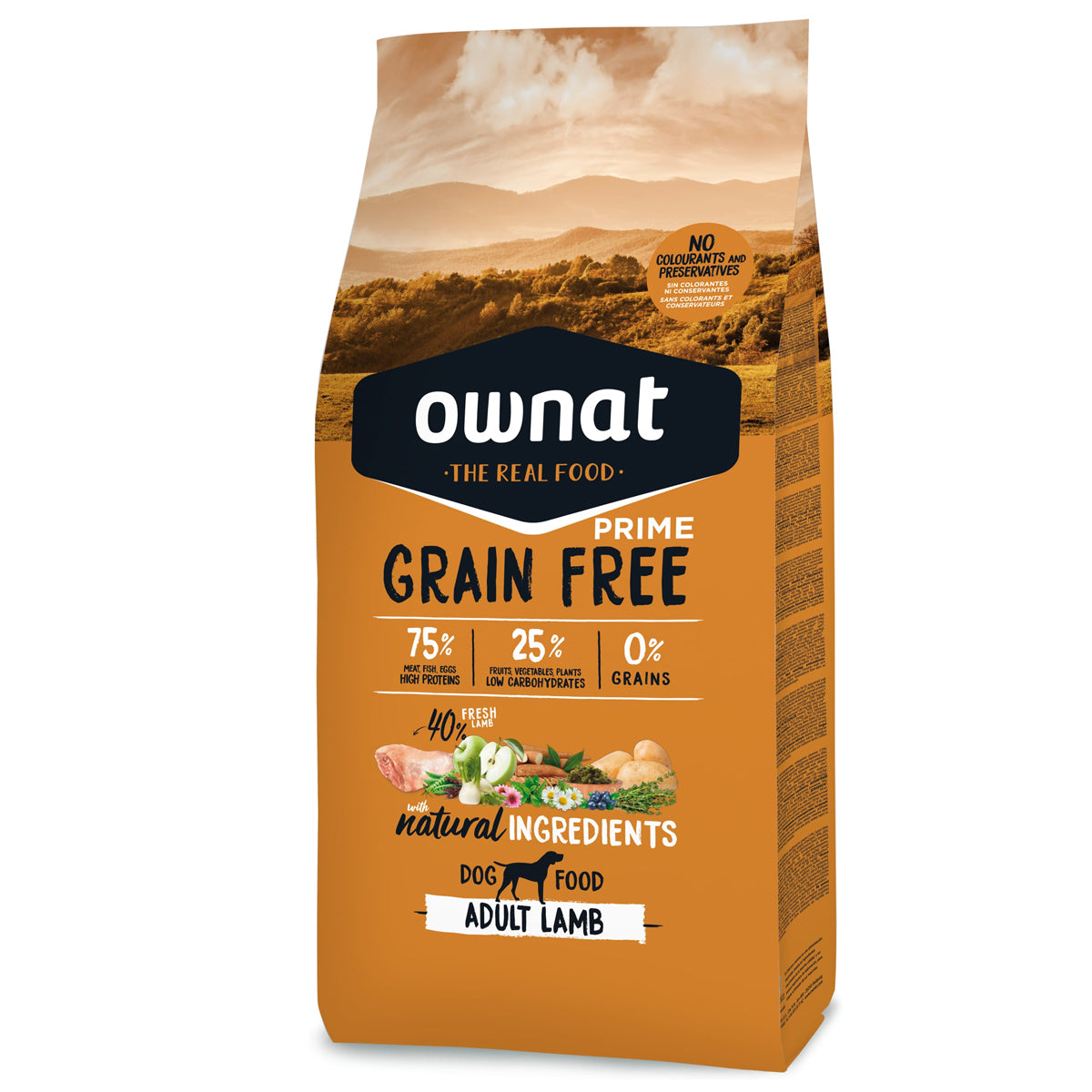 Ownat Grain Free Prime Adult Lamb con agnello per cani adulti