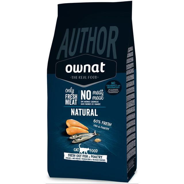 Crocchette OWNAT AUTHOR FRESH per gatti con pesce azzurro, gallina e anatra, 1,5 kg