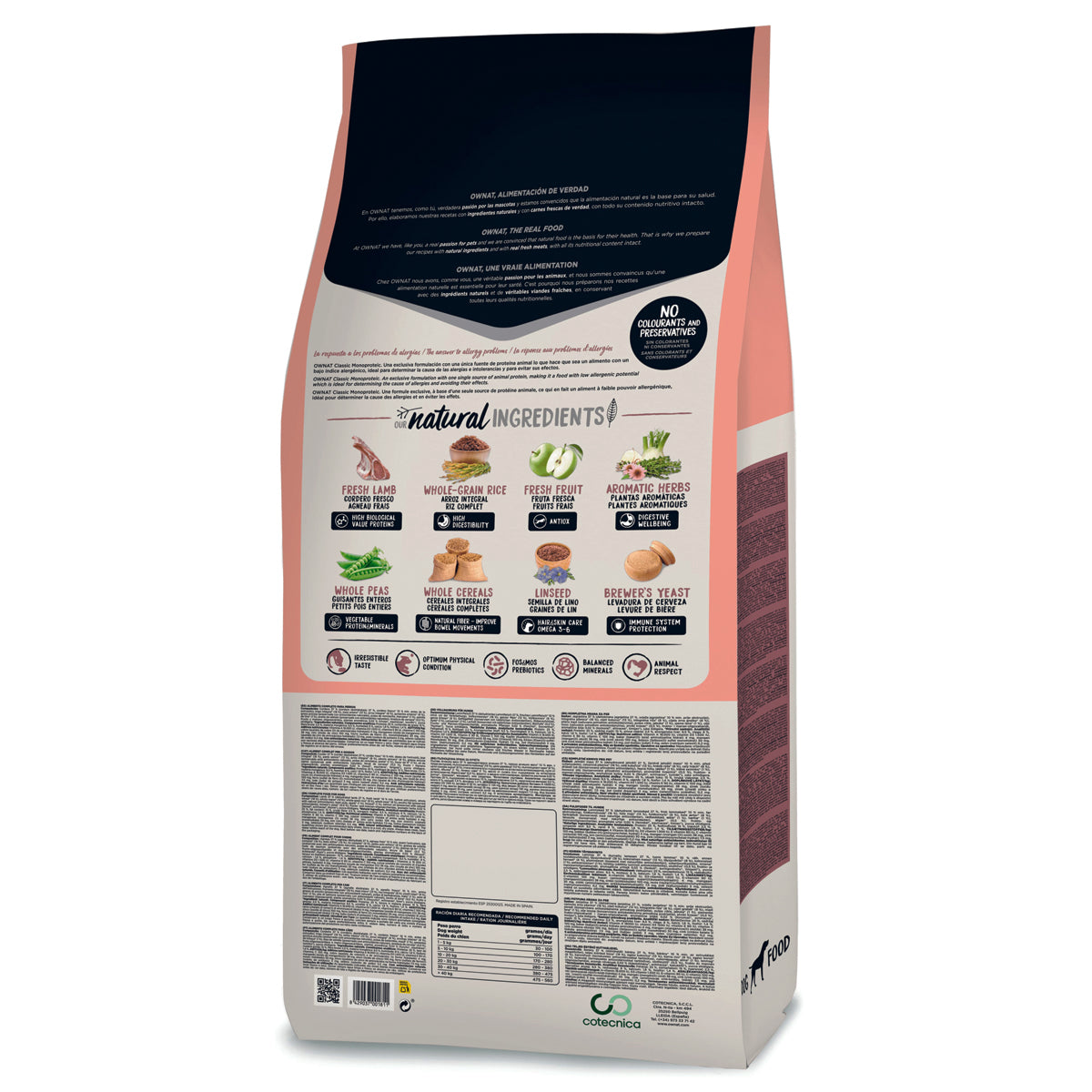 Mangime secco monoproteico per cani OWNAT CLASSIC con agnello, crocchette naturali