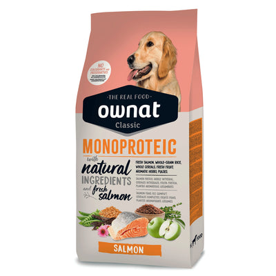 Mangime monoproteico salmone OWNAT Classic per cani, ricetta con ingredienti naturali