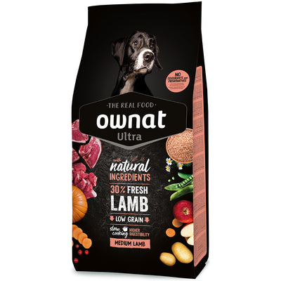 Ownat Ultra Medium Lamb Rice alimento secco con agnello fresco e riso per cani di taglia media