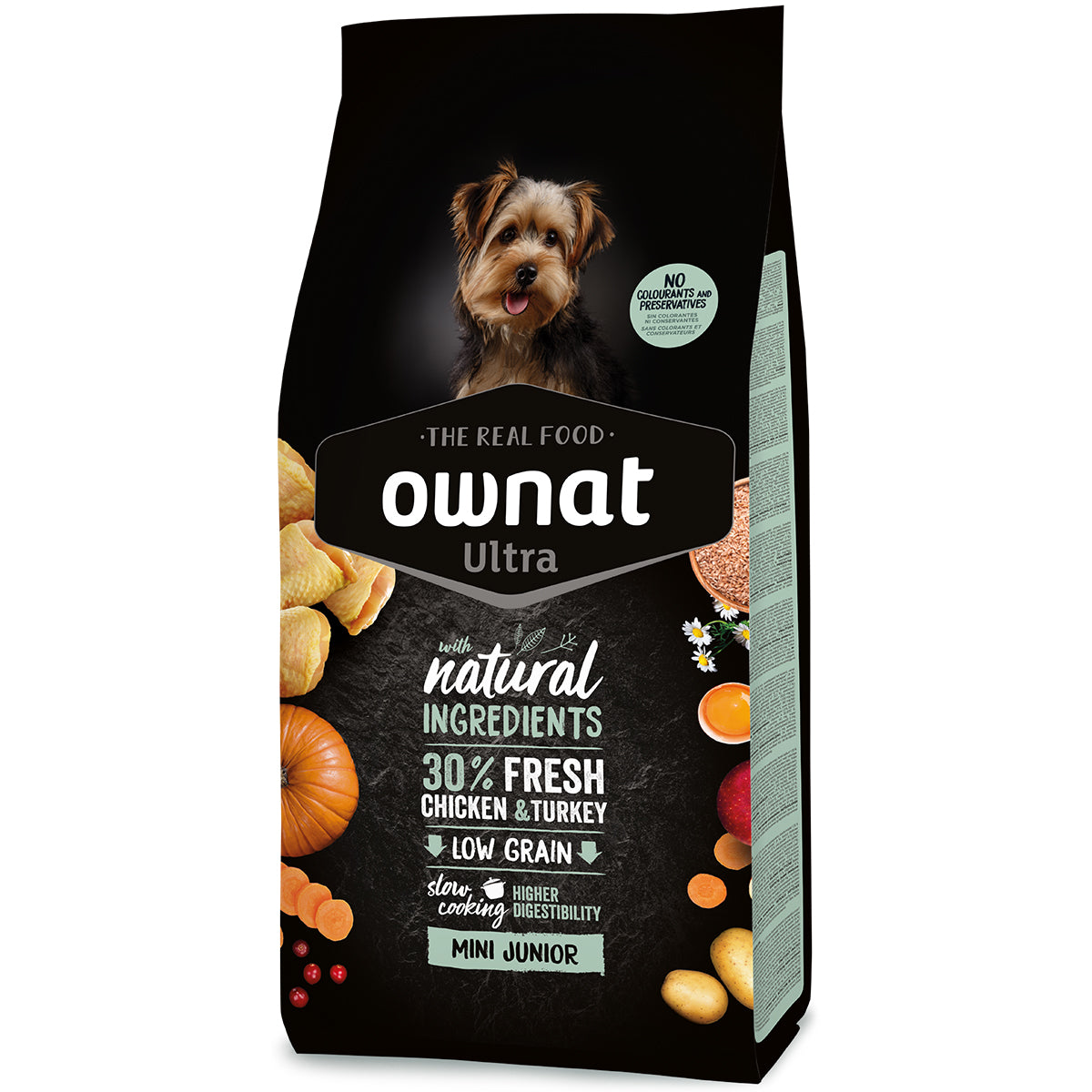 Ownat Ultra Mini Junior alimento secco per cuccioli di taglia piccola con pollo e tacchino