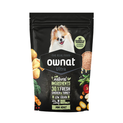 Ownat Ultra Mini Adult alimento secco per cani adulti di taglia piccola con pollo e tacchino