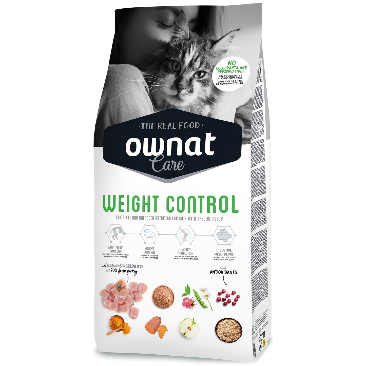 Mangime OWNAT CARE WEIGHT CONTROL per gatti adulti, sacchetto da 1,5 kg con controllo del peso