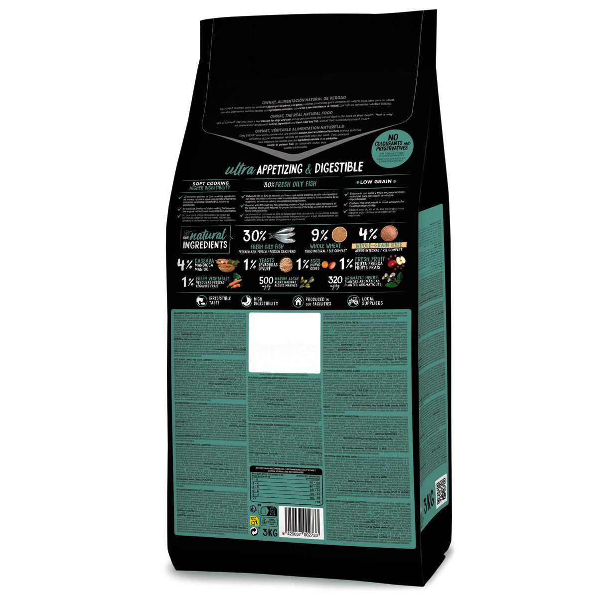 Mangime in crocchette per gatti senior OWNAT ULTRA AGEING FISH con pesce e salmone, 1,5 kg