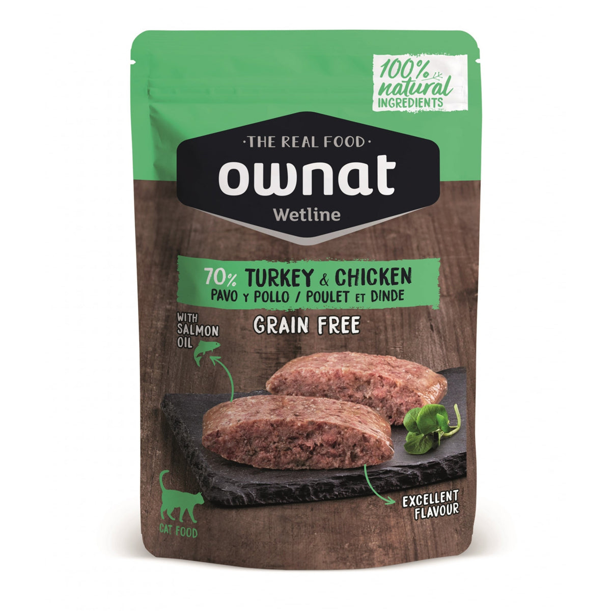 Ownat Wetline Cat Tacchino e Pollo 85 g alimento umido naturale senza cereali per gatti