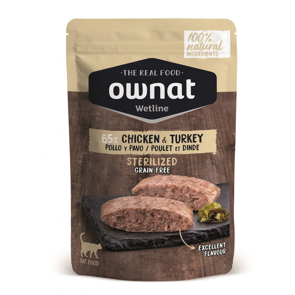Ownat Wetline Cat Sterilized Pollo e Tacchino 85 g alimento umido per gatti sterilizzati
