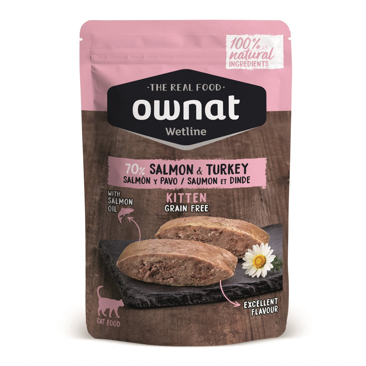 Ownat Wetline Cat Kitten Salmone e Tacchino 85 g alimento umido per gattini senza cereali