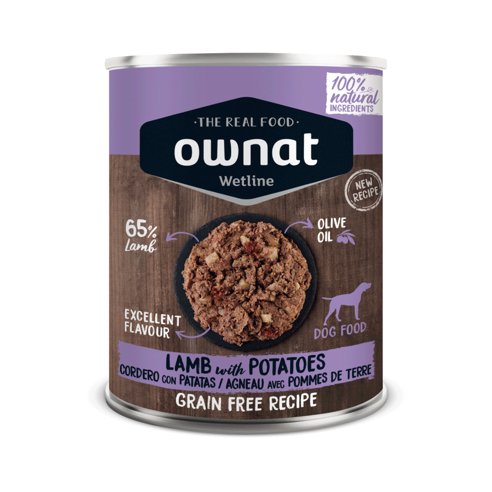 Ownat Wetline Dog Agnello e Patate 395 g alimento umido naturale senza cereali per cani