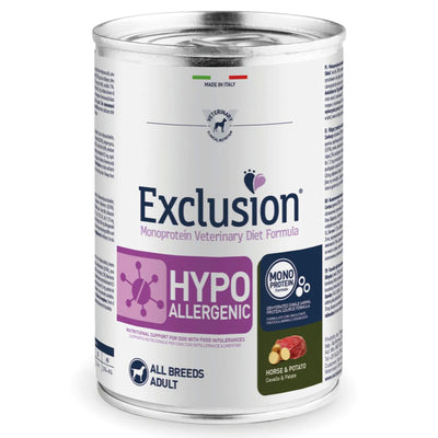 Mangime umido Exclusion per cani adulti monoproteico cavallo 400 g