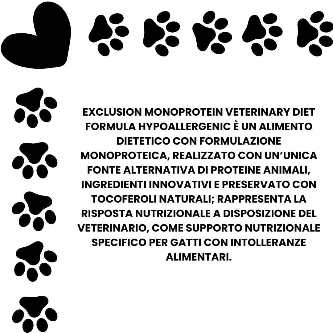 EXCLUSION DRY CAT MONOPRO VET HYPOALLERGENIC ADULT  MAIALE 1,5 kg