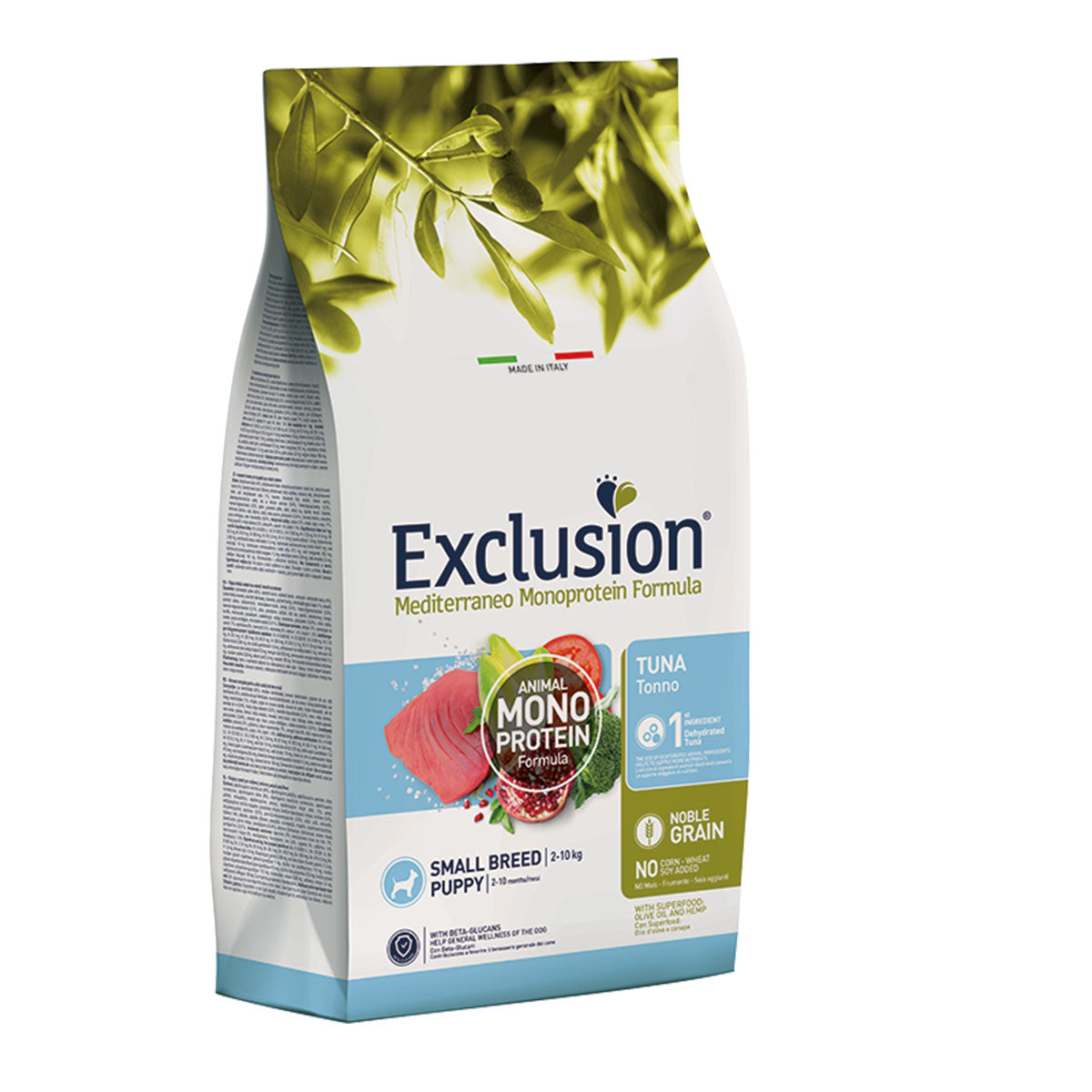 Exclusion Mediterraneo Monopro Noble Grain Puppy Small Tonno 2 kg