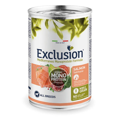 Mangime umido Exclusion Mediterraneo per cani adulti salmone monoproteico 400 g
