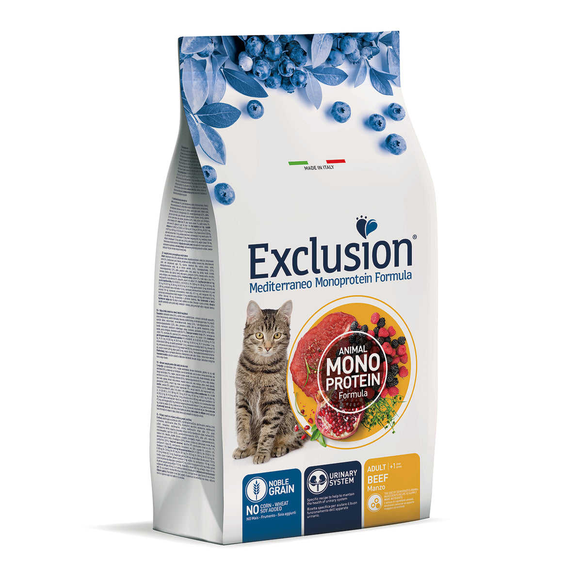 Exclusion Mediterraneo Noble Grain Cat Adult Manzo – Alimento completo monoproteico per gatti adulti con manzo