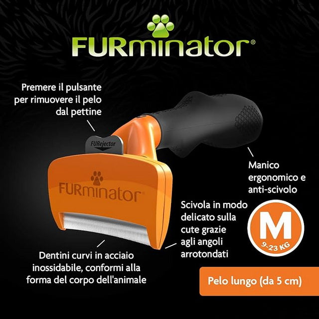 SPAZZOLA FURMINATOR PER CANI PELO LUNGO M