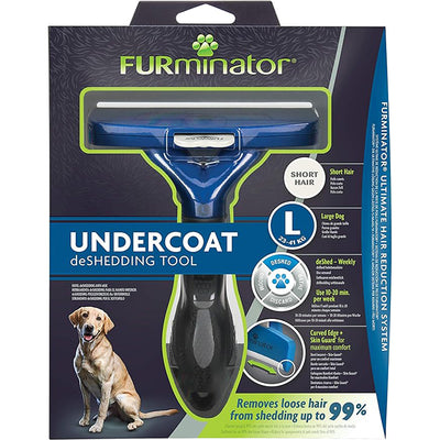 Spazzola FURminator per cani a pelo corto L con denti acciaio inox e protezione Skin Guard