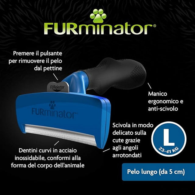 SPAZZOLA FURMINATOR PER CANI PELO LUNGO L