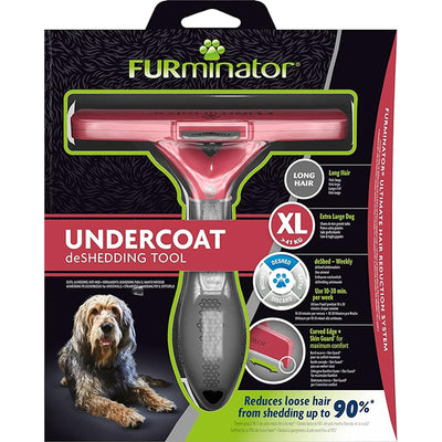 Spazzola FURminator per cani a pelo lungo XL con denti in acciaio inox e protezione Skin Guard