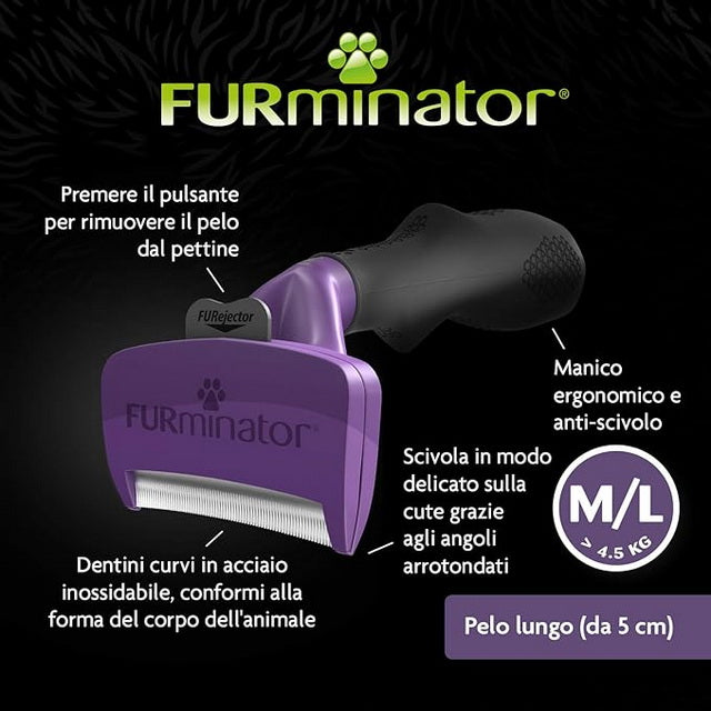 SPAZZOLA FURMINATOR PER GATTI PELO LUNGO M/L
