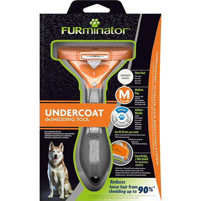 Spazzola FURminator per cani a pelo corto M con denti in acciaio inox e protezione Skin Guard