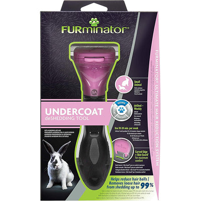 Spazzola FURminator per conigli e piccoli animali con denti in acciaio inox e protezione Skin Guard