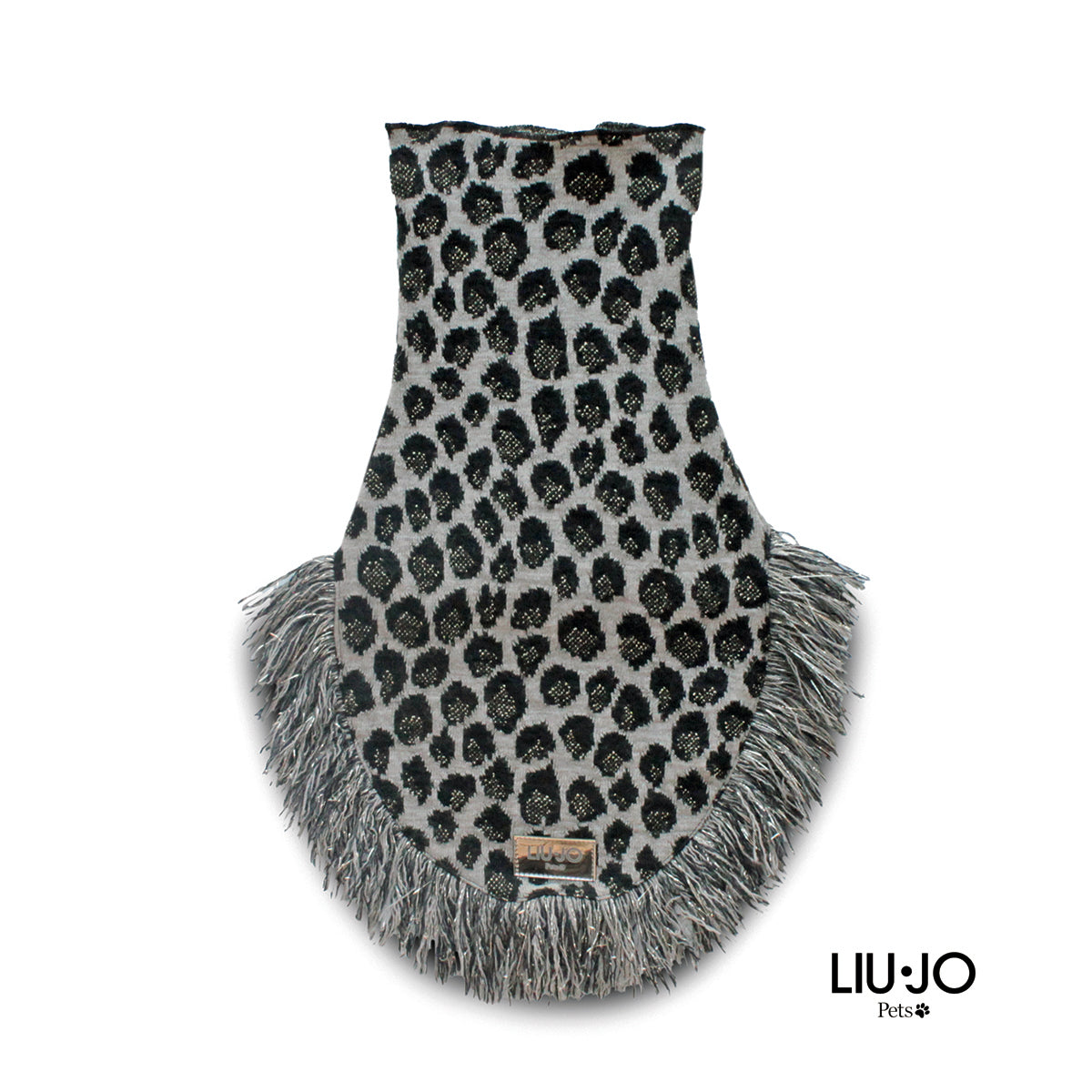 Liu Jo poncho in maglia jacquard maculato oro per cane