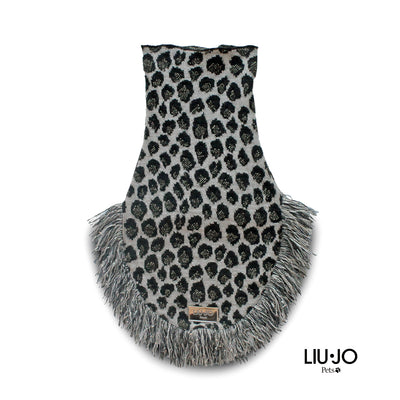 Liu Jo poncho in maglia jacquard maculato oro per cane
