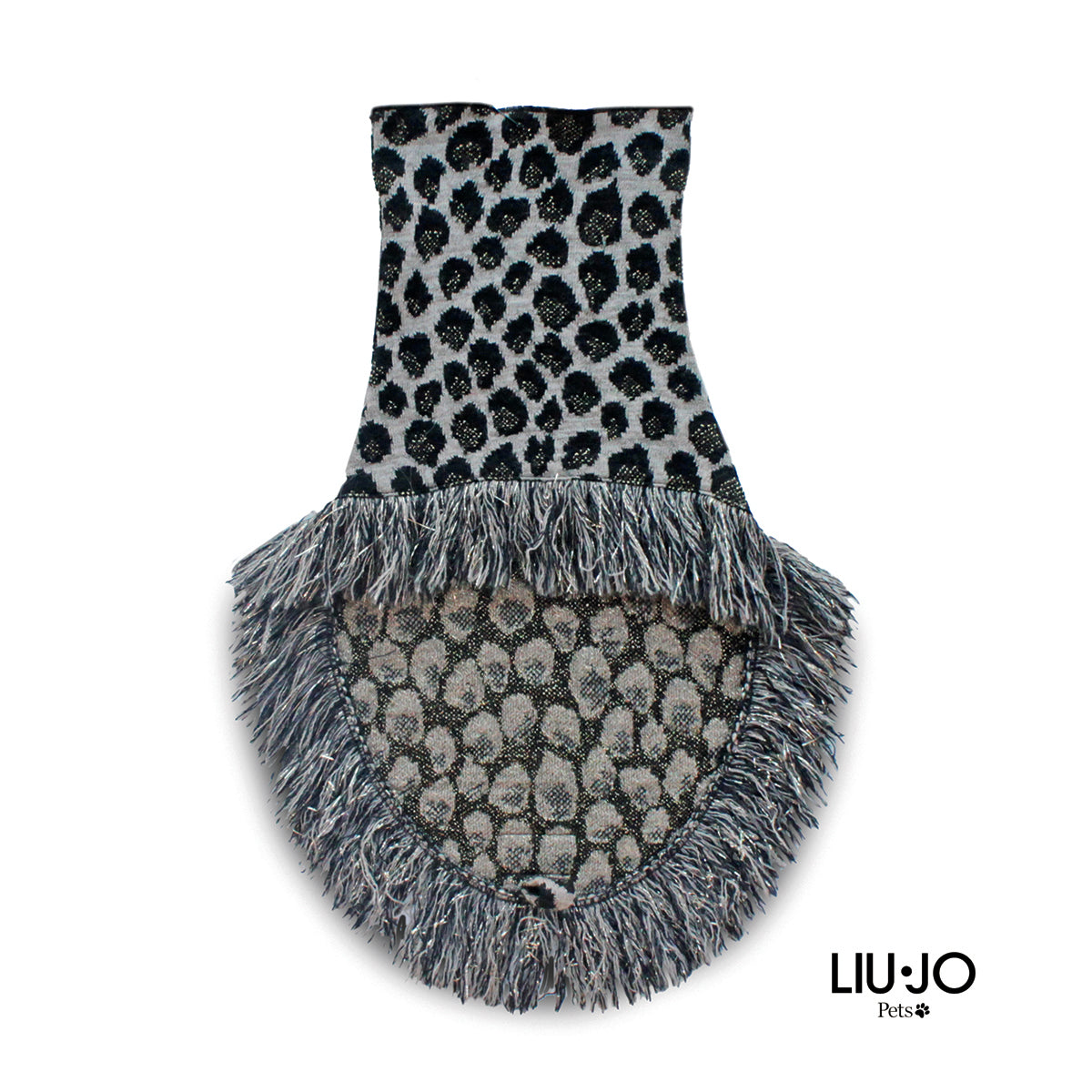 Liu Jo poncho in maglia jacquard maculato oro per cane
