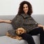Liu Jo poncho in maglia jacquard maculato oro per cane