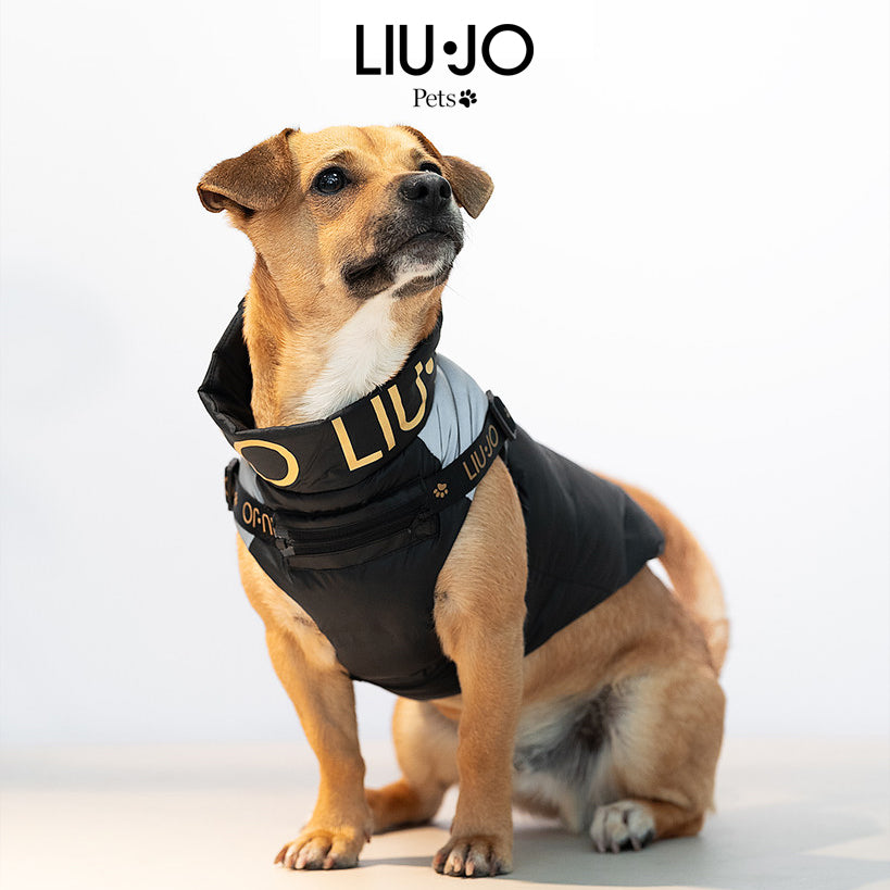 Liu Jo piumino con pettorina nero per cane