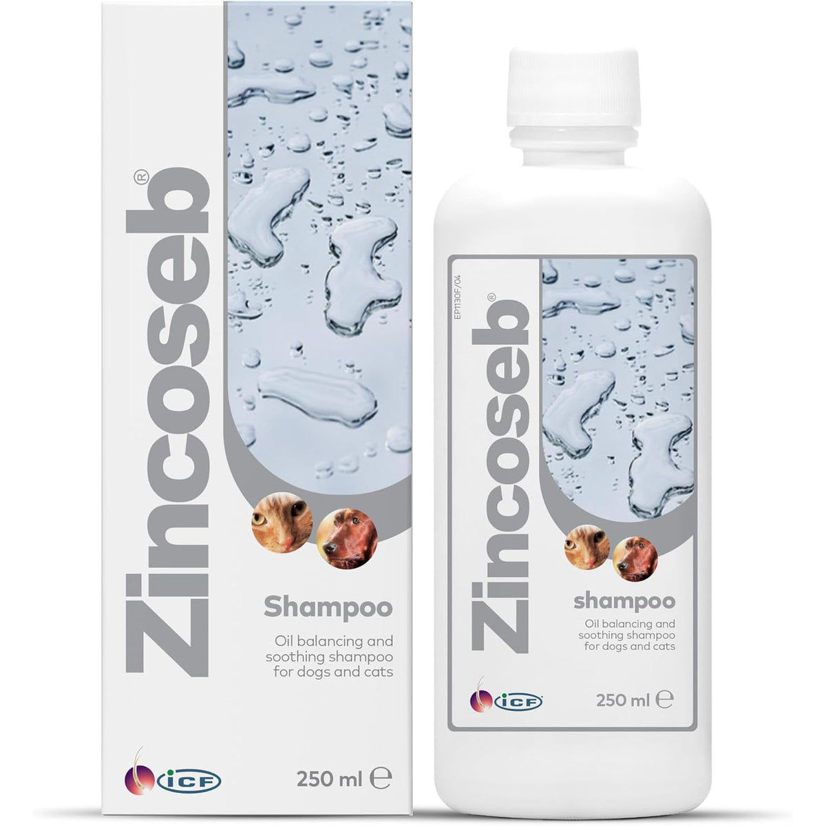 Icf Zincoseb Shampoo 250 ml per Cani e Gatti Lenitivo e Sebo-Riequilibrante