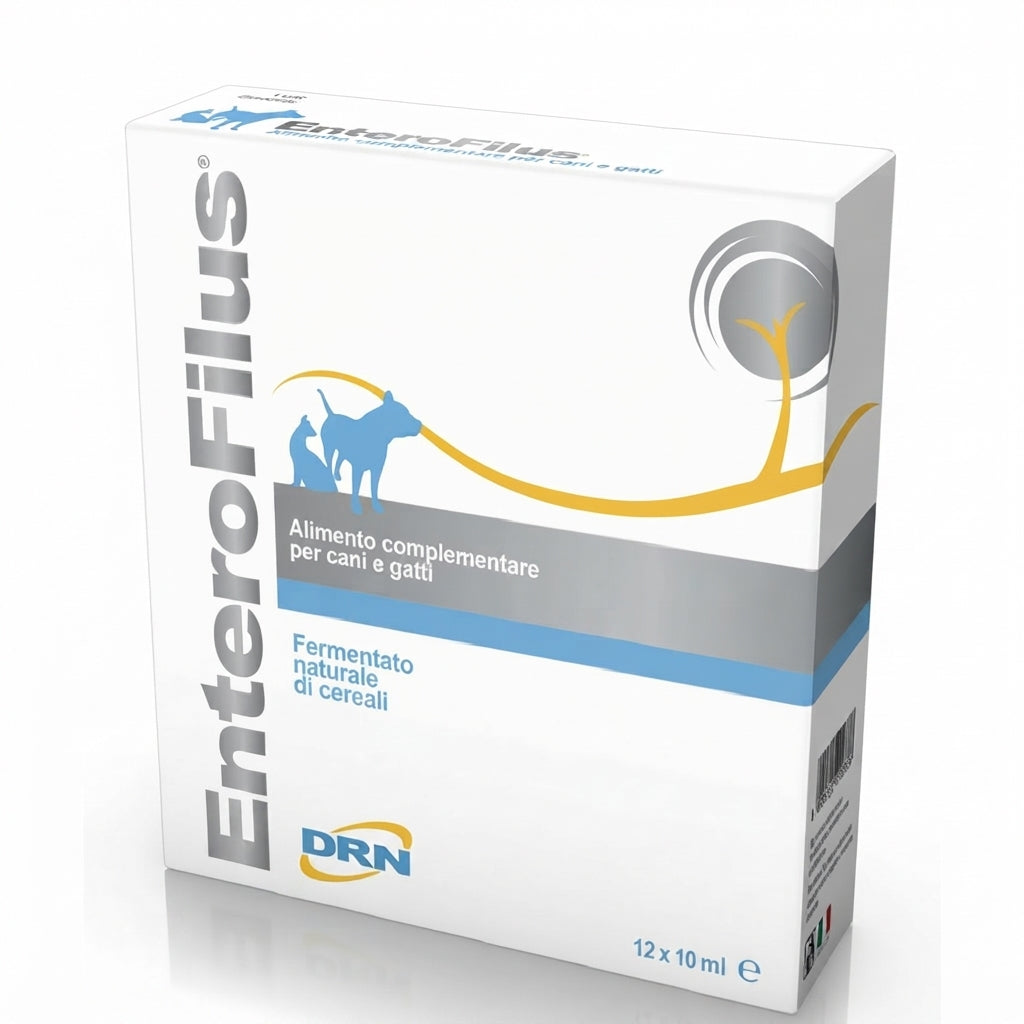DRN Enterofilus 12 Fiale da 10 ml per Cani e Gatti per il Benessere Intestinale