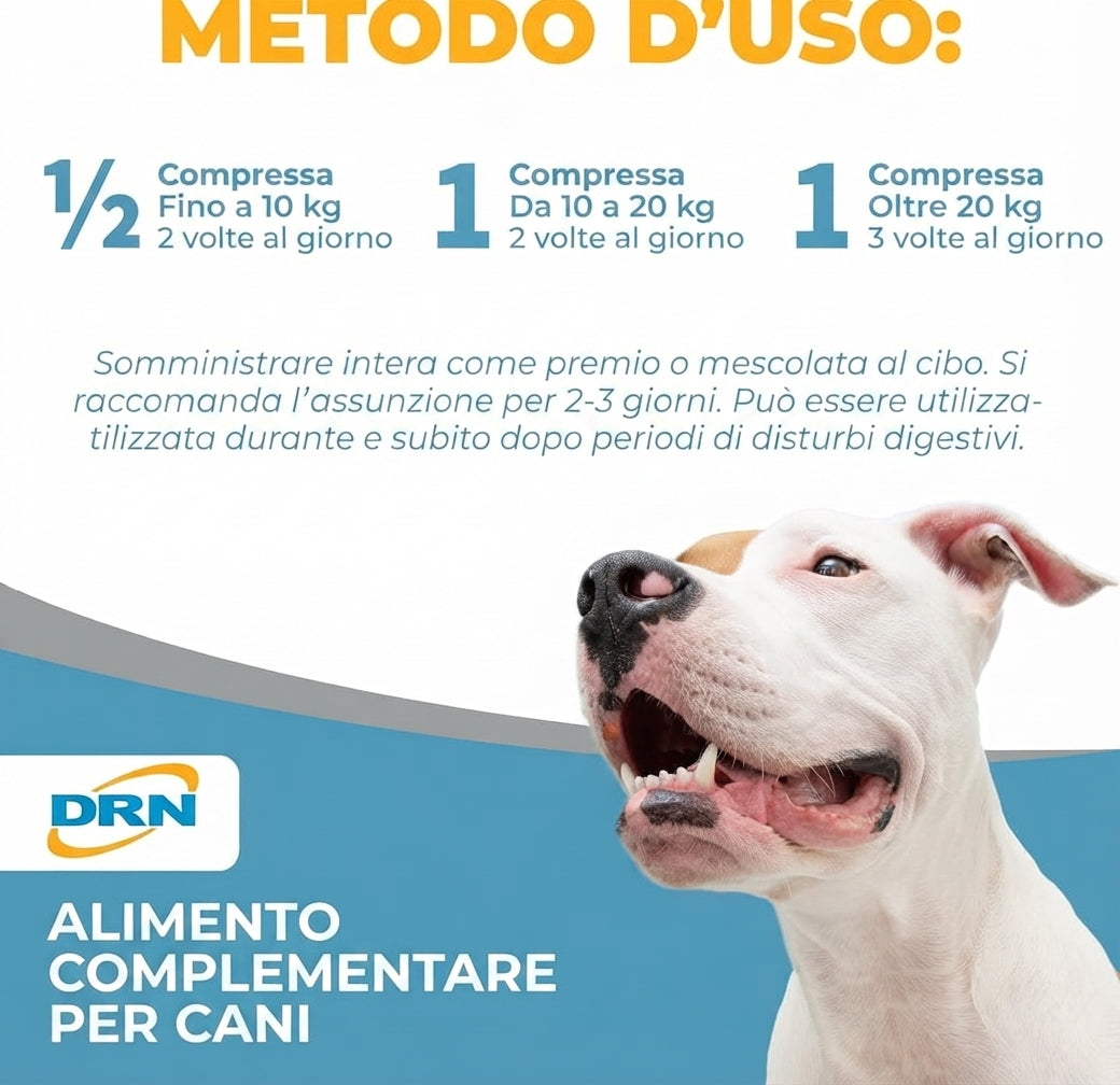 DRN Dia-Tab 6 Tavolette per Cani - Supporto contro la Diarrea Acuta