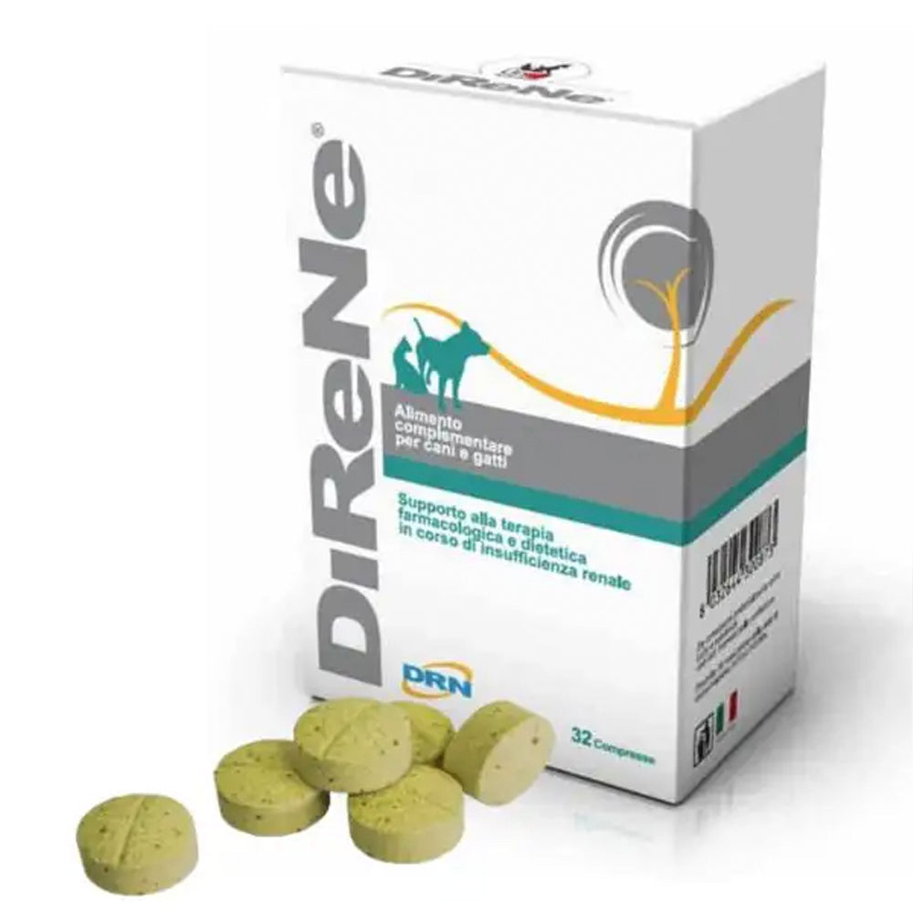 DRN Direne 32 Compresse per Cani e Gatti per il Supporto della Funzione Renale