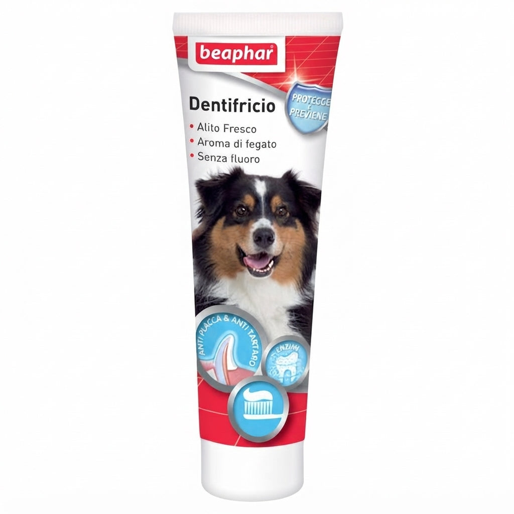 Beaphar Dentifricio Cane 100 g | Dentifricio Enzimatico Anti-Placca e Anti-Tartaro per l'Igiene Orale