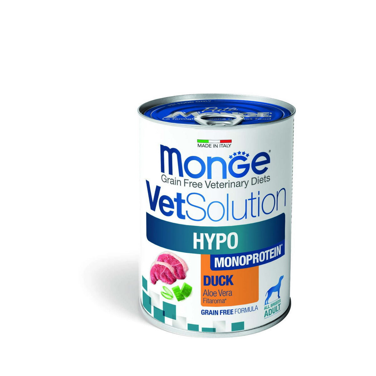 Mangime umido veterinario Monge per cane hypo monoprotein anatra, confezione 400 g