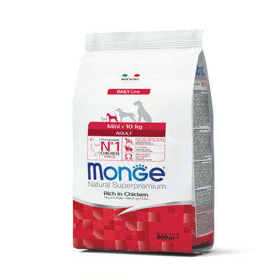 Mangime secco Monge Dry Dog Mini Adult con pollo per cani adulti di taglia piccola