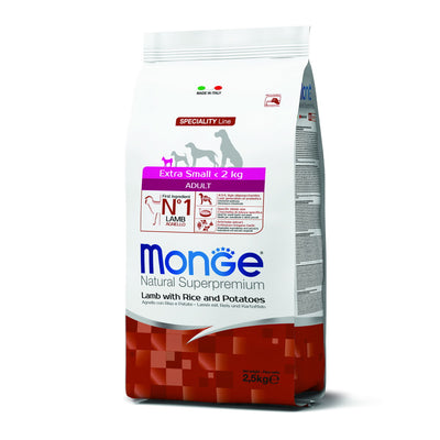 MONGE DRY DOG Extra Small Adult Agnello, riso & patate