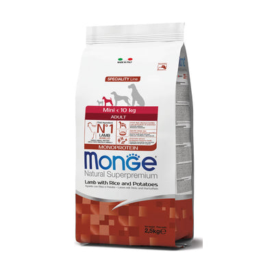 MONGE DRY DOG Mini Adult Agnello, riso & patate MONOPROTEIN