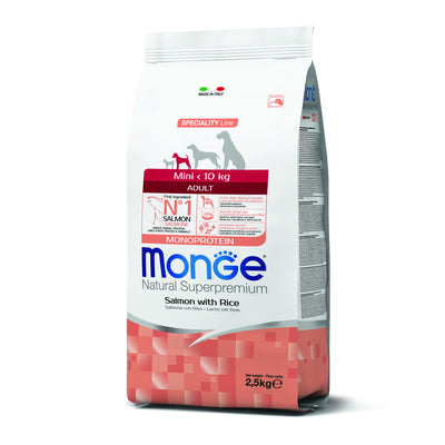 MONGE DRY DOG Mini Adult Salmone & riso MONOPROTEIN