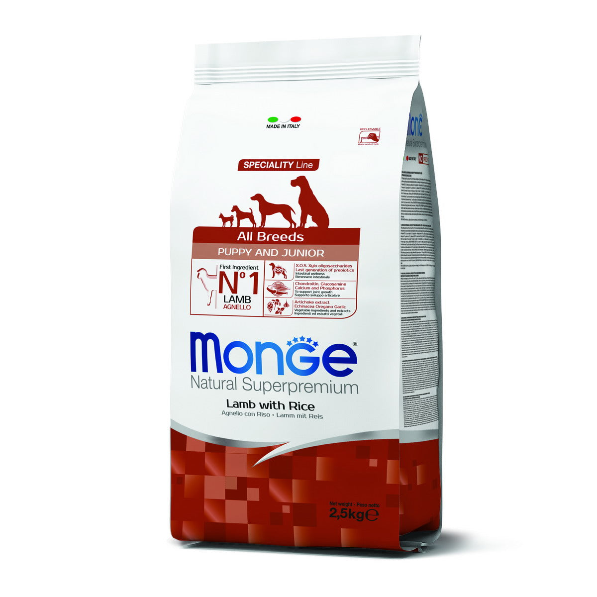 MONGE DRY DOG All breeds Puppy e Junior Agnello & riso